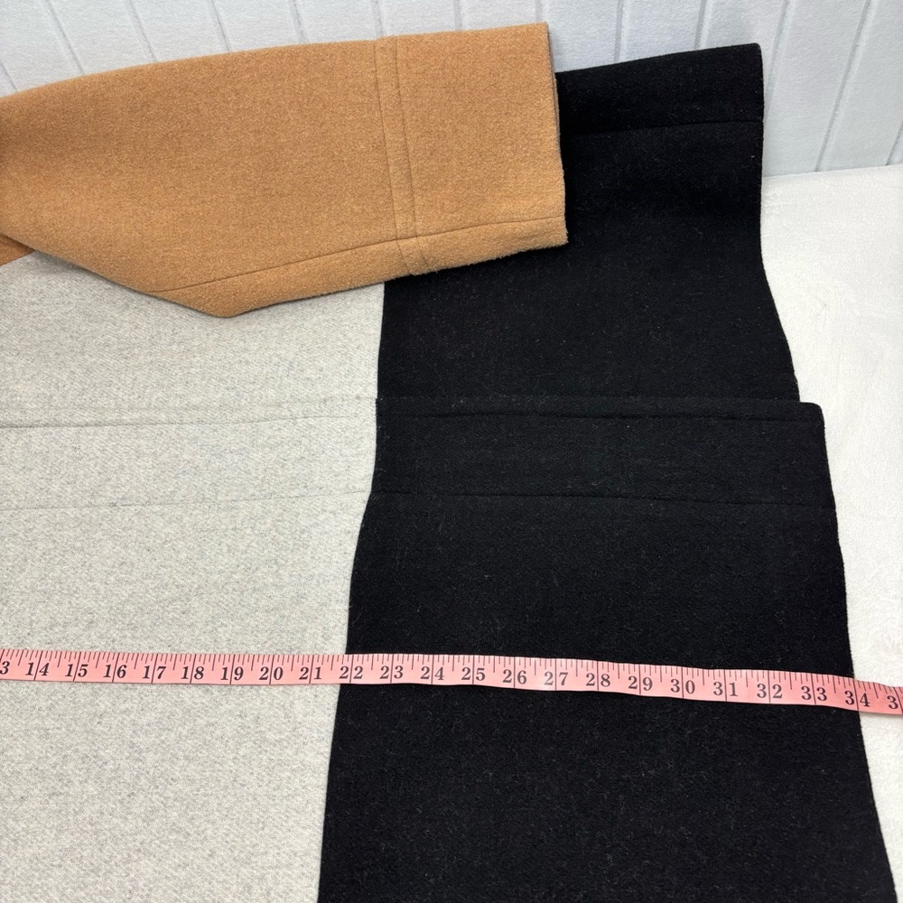 J.Crew Colorblock City Coat Wool Blend  Gray Brown Black Size‎ 22 - Picture 5 of 16